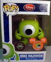 5 Mike Wazowski Glow In The Dark SDCC 2011 Monsters, Inc Funko pop